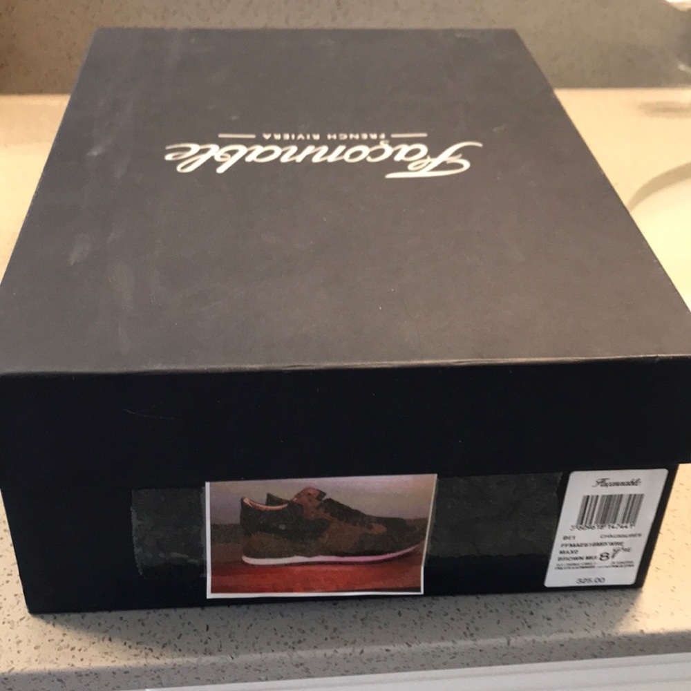 Men’s designer sneakers new brown suede with denim